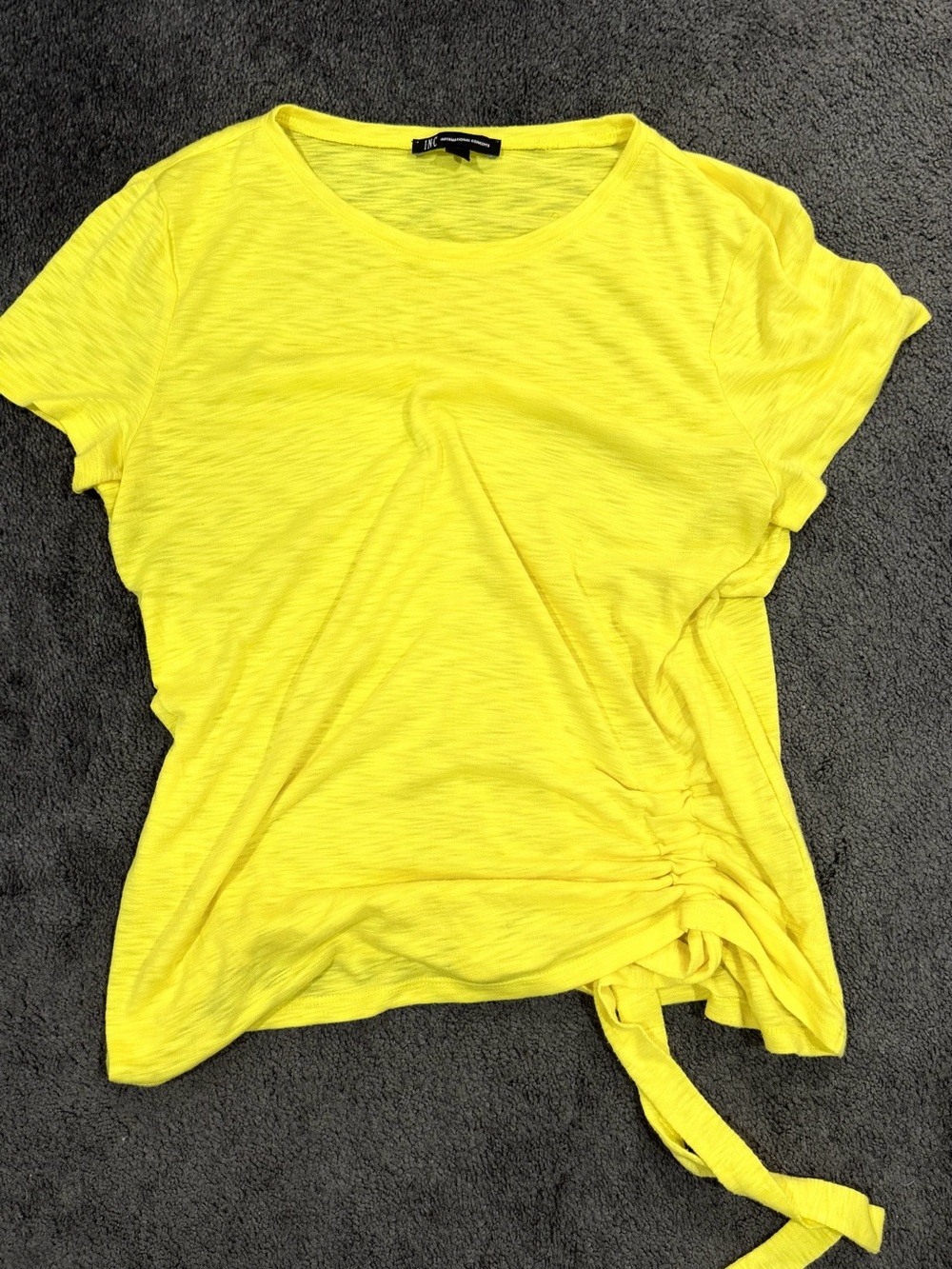 Women’s Yellow Side-Tie Short Sleeve Top